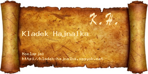Kladek Hajnalka névjegykártya